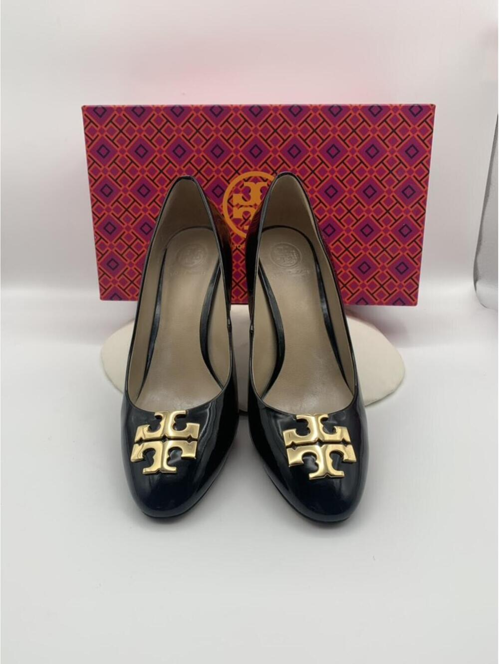 Tory Burch Raleigh Black Patent Leather Pumps Size 7